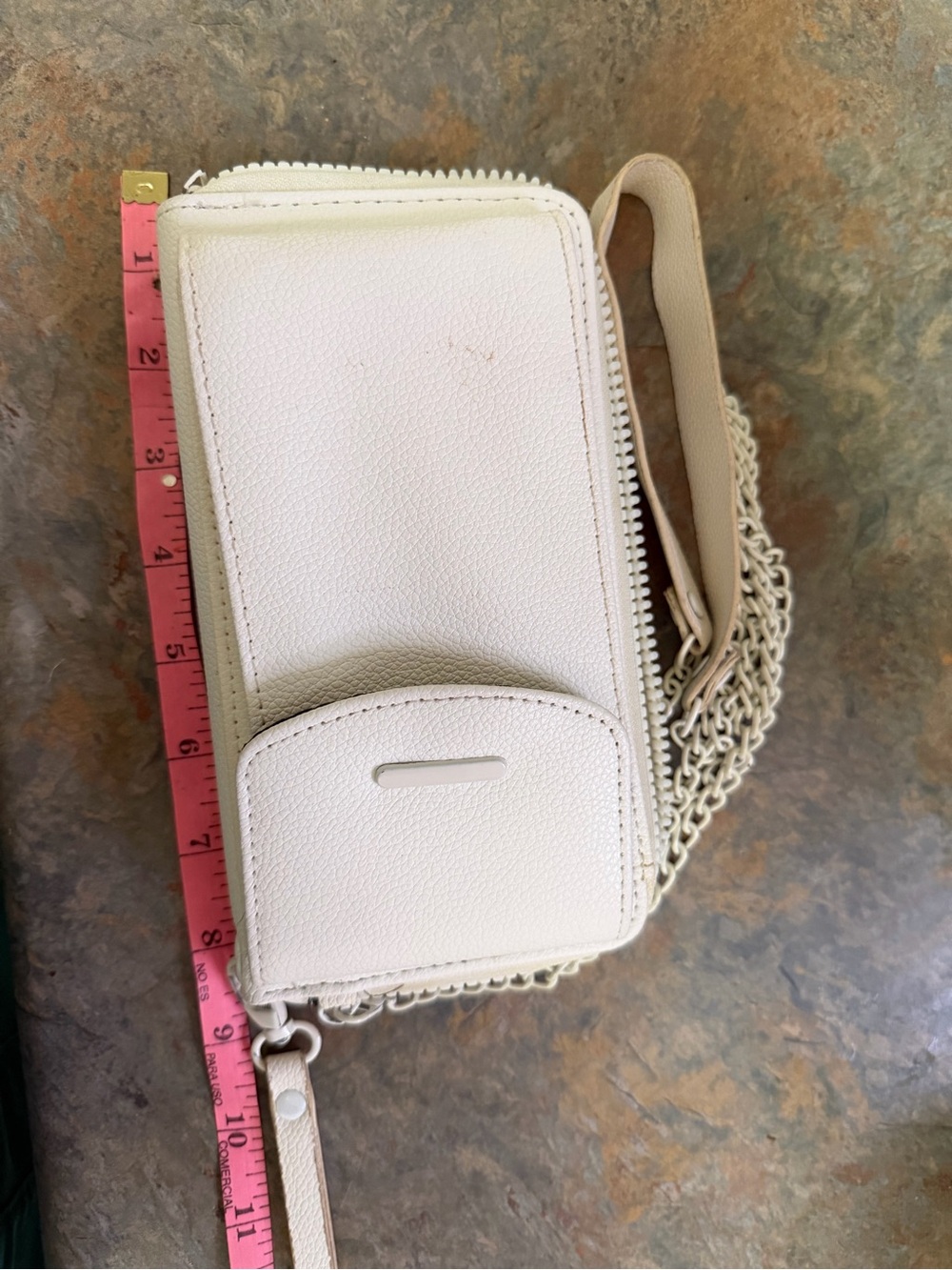 Women's Cream Crossbody Phone Wallet - Minimalist Design